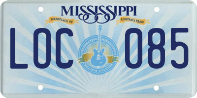 MS license plate LOC085