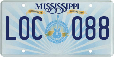 MS license plate LOC088