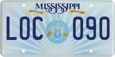 MS license plate LOC090