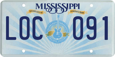 MS license plate LOC091