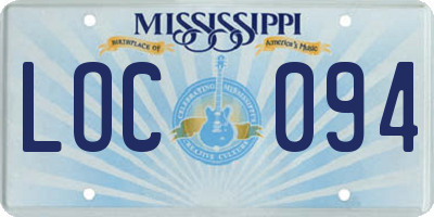 MS license plate LOC094