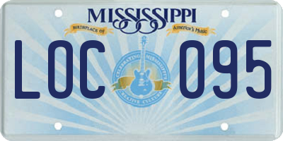 MS license plate LOC095