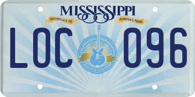 MS license plate LOC096