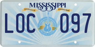 MS license plate LOC097