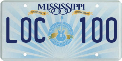MS license plate LOC100