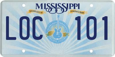 MS license plate LOC101