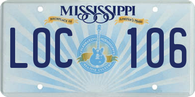 MS license plate LOC106