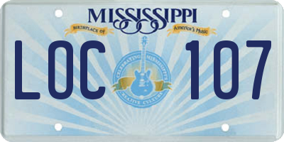 MS license plate LOC107