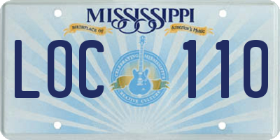 MS license plate LOC110