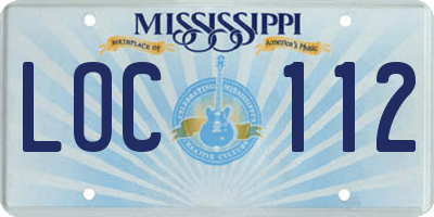 MS license plate LOC112