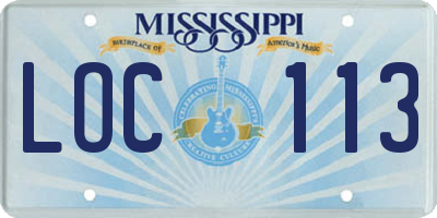MS license plate LOC113