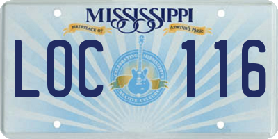 MS license plate LOC116