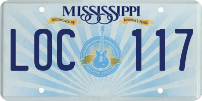 MS license plate LOC117