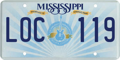 MS license plate LOC119