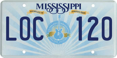 MS license plate LOC120