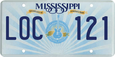 MS license plate LOC121