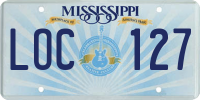 MS license plate LOC127