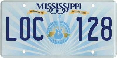 MS license plate LOC128