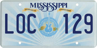 MS license plate LOC129