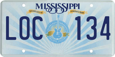 MS license plate LOC134