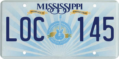 MS license plate LOC145