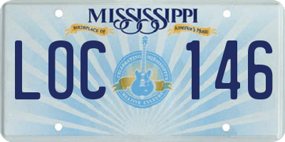MS license plate LOC146