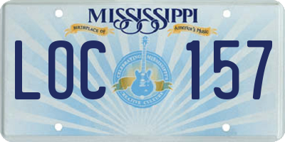 MS license plate LOC157