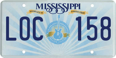 MS license plate LOC158