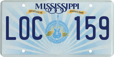 MS license plate LOC159