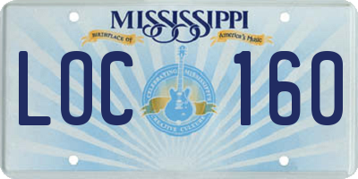 MS license plate LOC160
