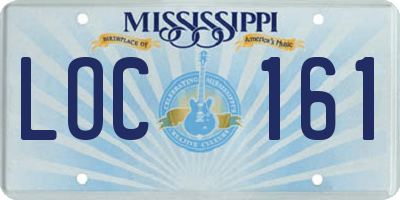 MS license plate LOC161