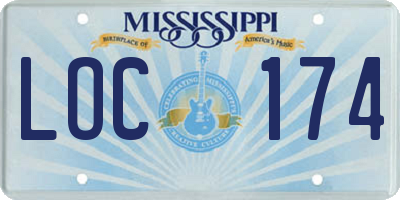 MS license plate LOC174