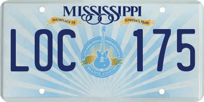 MS license plate LOC175