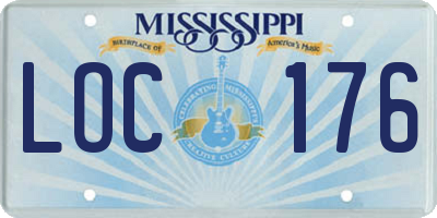 MS license plate LOC176