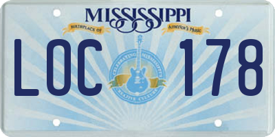 MS license plate LOC178