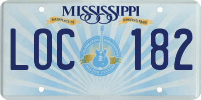 MS license plate LOC182