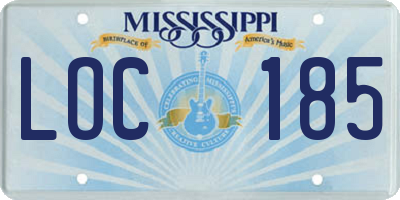 MS license plate LOC185