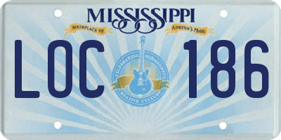 MS license plate LOC186