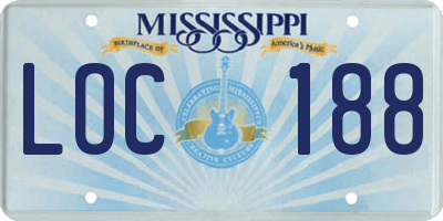 MS license plate LOC188