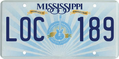 MS license plate LOC189