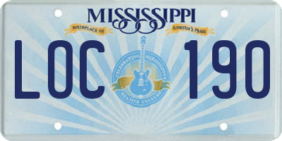 MS license plate LOC190