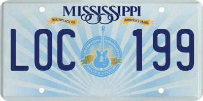 MS license plate LOC199