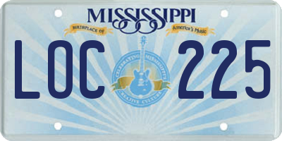 MS license plate LOC225