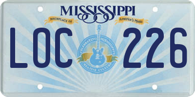MS license plate LOC226