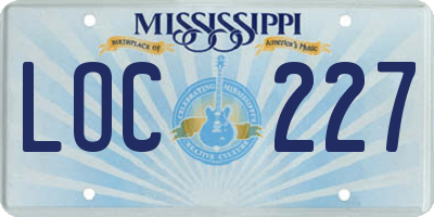 MS license plate LOC227