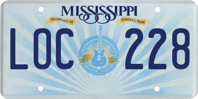 MS license plate LOC228