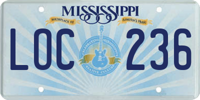 MS license plate LOC236
