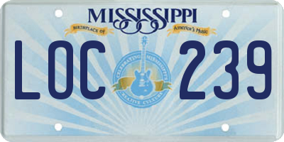 MS license plate LOC239