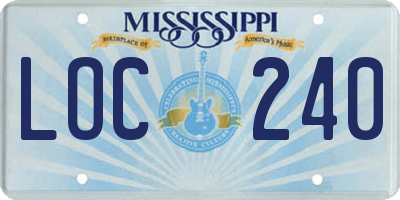MS license plate LOC240