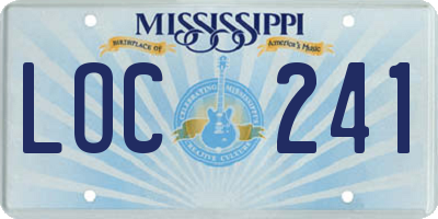 MS license plate LOC241